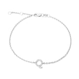 Silver Diamond Initial Bracelets