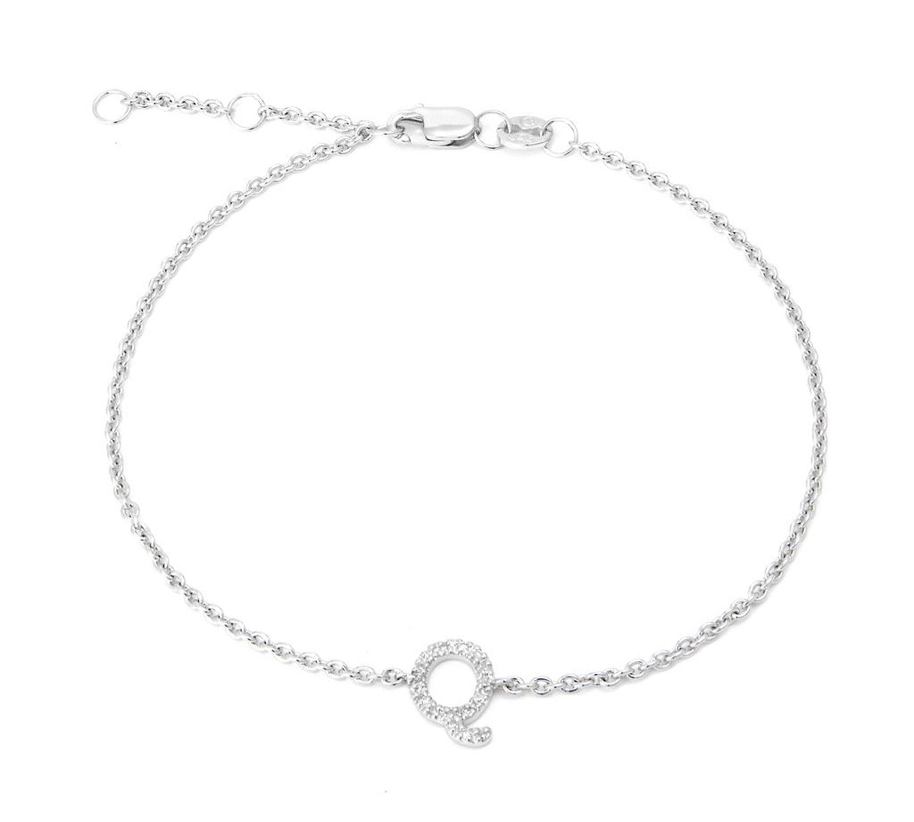 Silver Diamond Initial Bracelets