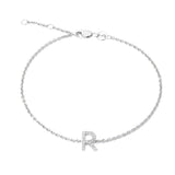 Silver Diamond Initial Bracelets