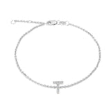Silver Diamond Initial Bracelets