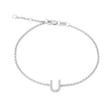 Silver Diamond Initial Bracelets