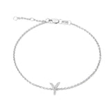 Silver Diamond Initial Bracelets
