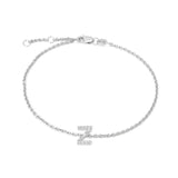 Silver Diamond Initial Bracelets