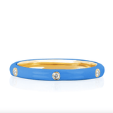 Diamond Blue Enamel Stacked Ring - EF Collection
