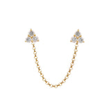 Gold Trio Diamond Chain Earrings - 14KT Gold - Monisha Melwani Jewelry