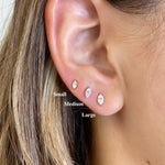 Diamond Marquise Stud - 14KT Gold - Monisha Melwani Jewelry