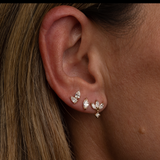 Gold Double Diamond Pear Earring