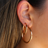 Rose Gold Tube Hoop Earrings