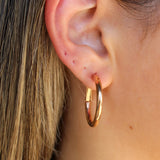 Rose Gold Tube Hoop Earrings