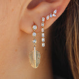 Gold Diamond Cluster Pear Earring