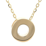 Yellow Gold O Initial Block Necklace