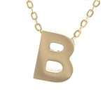 Yellow Gold Initial Block Necklace