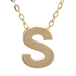 Yellow Gold S Initial Block Necklace
