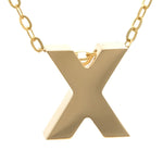 Yellow Gold X Initial Block Necklace