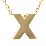 Yellow Gold X Initial Block Necklace