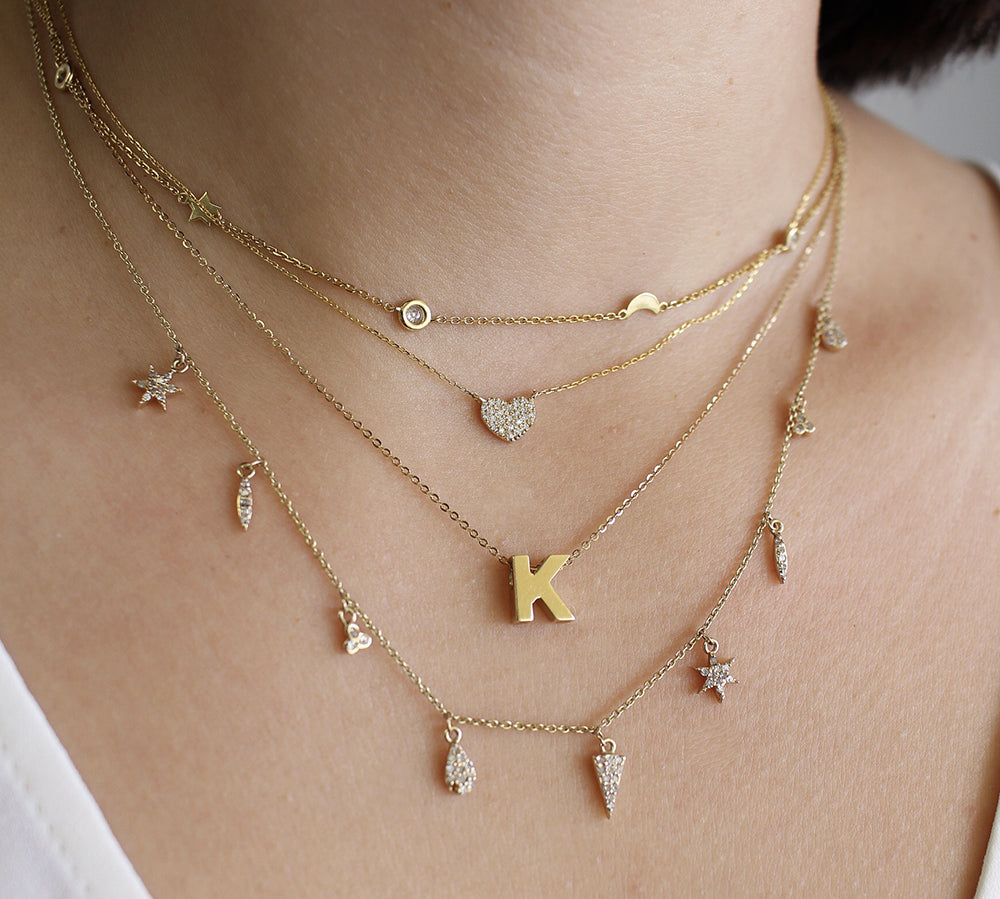 Yellow Gold Initial Necklace - Monisha Melwani Jewelry