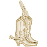 Gold Cowgirl Boots Charm