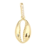 Gold Diamond Shell Necklace Charm