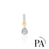Paola x Monisha Gold Plated Lab Grown Pear Charm Hoop Earrings