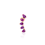 Gold Pink Sapphire Pear Climber Earring