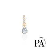 Paola x Monisha Gold Plated Lab Grown Pear Charm Hoop Earrings