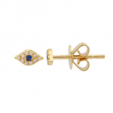Gold Diamond Sapphire Mini Evil Eye Stud Earring