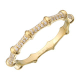 Gold Diamond Bamboo Pinky Ring