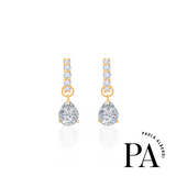 Paola x Monisha Gold Plated Lab Grown Pear Charm Hoop Earrings
