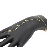 Gold Multi Bezel Dangly Hand Bracelet