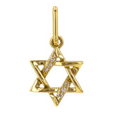 Gold Diamond Star-of-David Necklace Charm