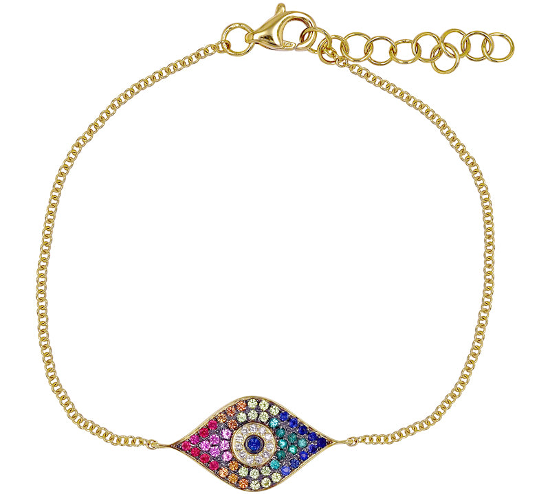 Evil Eye Multi Sapphire Bracelet