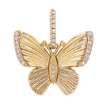 Gold Diamond Fluted Butterfly Charm