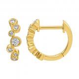 Gold Diamond Bubbles Hoop Earring