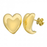 Gold Puffy Heart Earrings - Fine Jewelry by Monisha Melwani