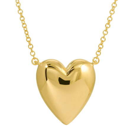 14K SOLID GOLD 3D PUFFY HEART 16