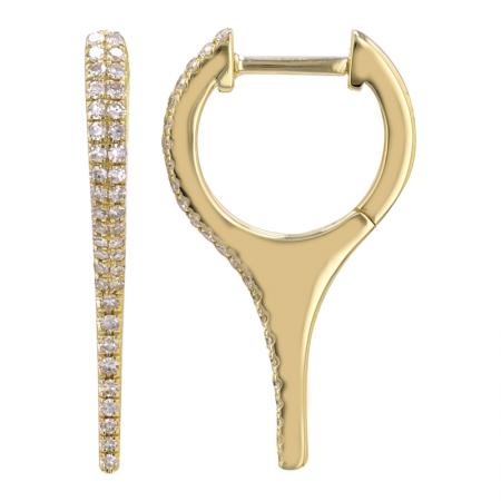 Gold Diamond Hoop Solid Double Line Spike Earring - Fine Jewelry by Monisha Melwani