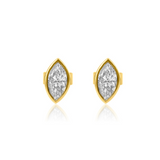 Gold Lab Grown Diamond Marquise Bezel Earring
