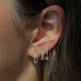 Gold Diamond Bar Hoop Earring