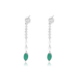 Gold Diamond Emerald Drop Earring