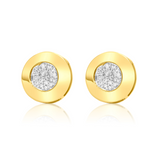 Gold Diamond Round Stud Earring