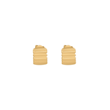 Ribbed Gold Half Hoop Earrings