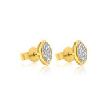 Gold Lab Grown Diamond Marquise Bezel Earring