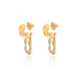 Gold Lab Grown Fancy Double Hoops