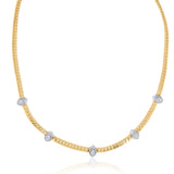 Gold Diamond Ribbed Marquise Necklace