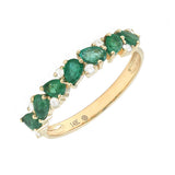 Gold Diamond and Emerald Multi Pear Ring