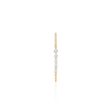 Gold Floating Diamond Drop Loop Hoop Earring