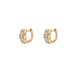Gold Lab Diamond Emerald Cut Huggie Earrings