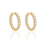 Statement Oval Lab Diamond Hoops
