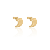 Ribbed Gold Half Hoop Earrings