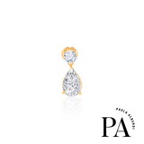 Paola x Monisha Gold Plated Lab Grown Pear Round Drop Earrings